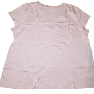 Eileen Fisher Womens Short Sleeve Sz L V-neck Casual T-shirt Baby Pink, EUC